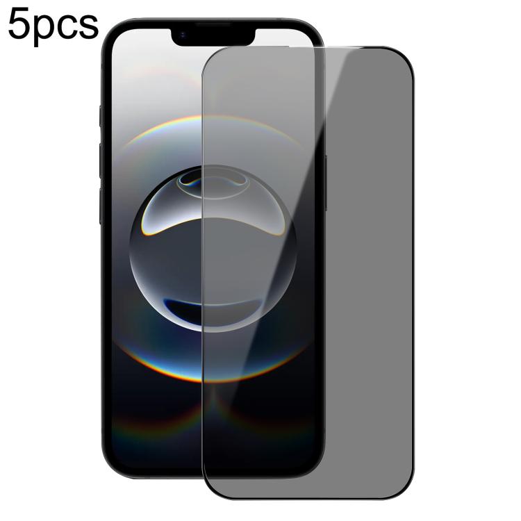 5pcs DUX DUCIS 0.33mm 9H High Aluminum Anti-spy HD Tempered Glass Film, For iPhone 16 Pro Max, For iPhone 16 Pro, For iPhone 16 Plus, For iPhone 16, iPhone 16e