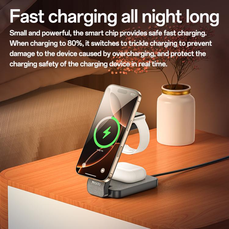 Yesido DS26 4-in-1 Magnetic Wireless Charging Stand with Night Light, DS26
