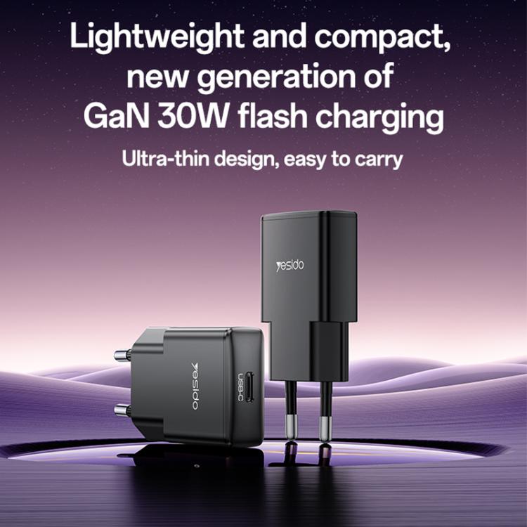 Yesido YC74 Ultra-thin 30W USB-C / Type-C Travel Charger, EU Plug, YC74