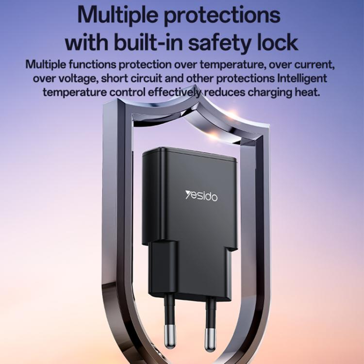 Yesido YC74 Ultra-thin 30W USB-C / Type-C Travel Charger, EU Plug, YC74