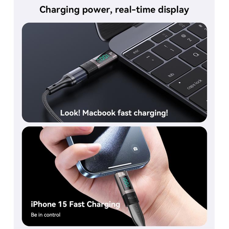 Yesido GS24 100W USB-C / Type-C to USB-C / Type-C Aluminum Alloy Digital Display Adapter, Type-C to Type-C