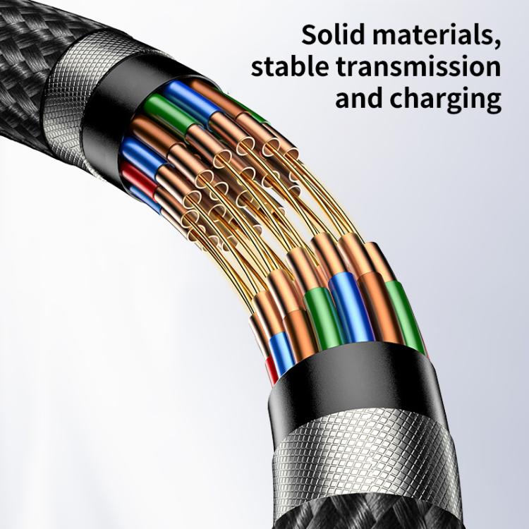 Yesido CA187 27W Type-C to 8 Pin Aluminum Alloy Data Cable, Length: 0.3m, 0.3m