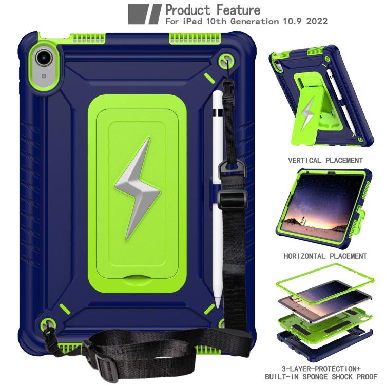 Armor Bolt Shape Holder Silicone Hybrid PC Tablet Case, For iPad 2025 / 2022, For iPad 10.2 2021 / 2020 / 2019, For iPad 9.7 2018 / Air / Air 2