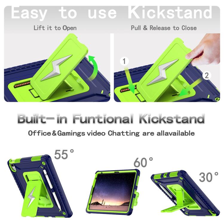 Armor Bolt Shape Holder Silicone Hybrid PC Tablet Case, For iPad 2025 / 2022, For iPad 10.2 2021 / 2020 / 2019, For iPad 9.7 2018 / Air / Air 2