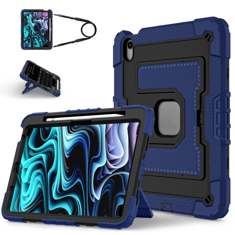 Big Holder Silicone Hydric PC Tablet Case with Shoulder Strap, For iPad 2025 / 2022, For iPad Air 11 2025 / 2024, For iPad mini 6 2021 / mini 2024, For iPad 10.2 1021 / 10.5 2019
