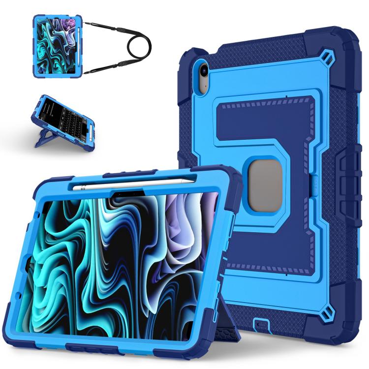 Big Holder Silicone Hydric PC Tablet Case with Shoulder Strap, For iPad 2025 / 2022, For iPad Air 11 2025 / 2024, For iPad mini 6 2021 / mini 2024, For iPad 10.2 1021 / 10.5 2019