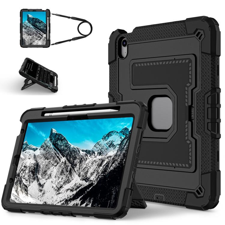 Big Holder Silicone Hydric PC Tablet Case with Shoulder Strap, For iPad 2025 / 2022, For iPad Air 11 2025 / 2024, For iPad mini 6 2021 / mini 2024, For iPad 10.2 1021 / 10.5 2019