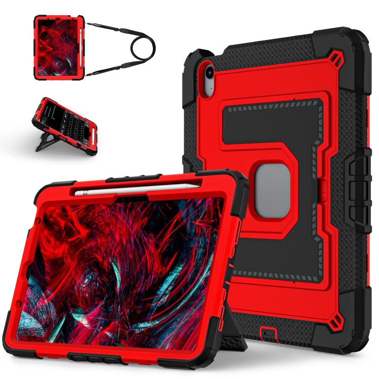 Big Holder Silicone Hydric PC Tablet Case with Shoulder Strap, For iPad 2025 / 2022, For iPad Air 11 2025 / 2024, For iPad mini 6 2021 / mini 2024, For iPad 10.2 1021 / 10.5 2019