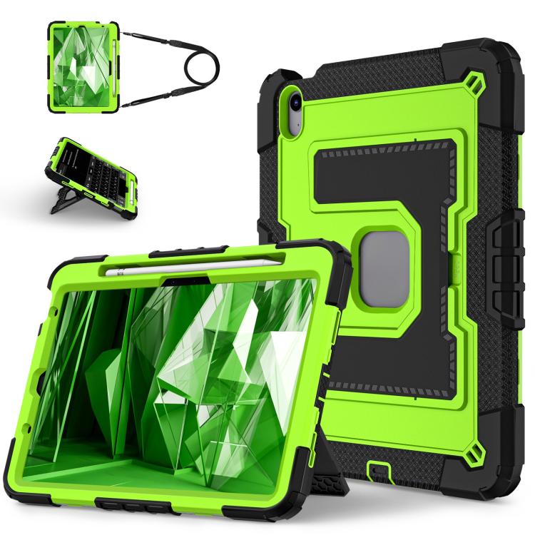 Big Holder Silicone Hydric PC Tablet Case with Shoulder Strap, For iPad 2025 / 2022, For iPad Air 11 2025 / 2024, For iPad mini 6 2021 / mini 2024, For iPad 10.2 1021 / 10.5 2019