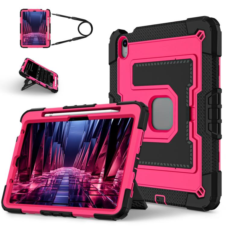 Big Holder Silicone Hydric PC Tablet Case with Shoulder Strap, For iPad 2025 / 2022, For iPad Air 11 2025 / 2024, For iPad mini 6 2021 / mini 2024, For iPad 10.2 1021 / 10.5 2019