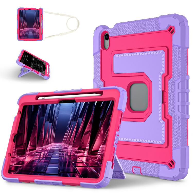 Big Holder Silicone Hydric PC Tablet Case with Shoulder Strap, For iPad 2025 / 2022, For iPad Air 11 2025 / 2024, For iPad mini 6 2021 / mini 2024, For iPad 10.2 1021 / 10.5 2019