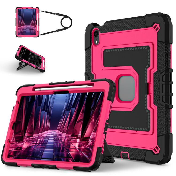 Big Holder Silicone Hydric PC Tablet Case with Shoulder Strap, For iPad 2025 / 2022, For iPad Air 11 2025 / 2024, For iPad mini 6 2021 / mini 2024, For iPad 10.2 1021 / 10.5 2019