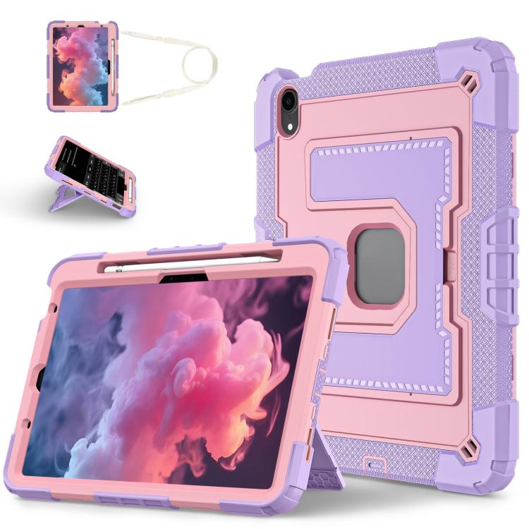 Big Holder Silicone Hydric PC Tablet Case with Shoulder Strap, For iPad 2025 / 2022, For iPad Air 11 2025 / 2024, For iPad mini 6 2021 / mini 2024, For iPad 10.2 1021 / 10.5 2019