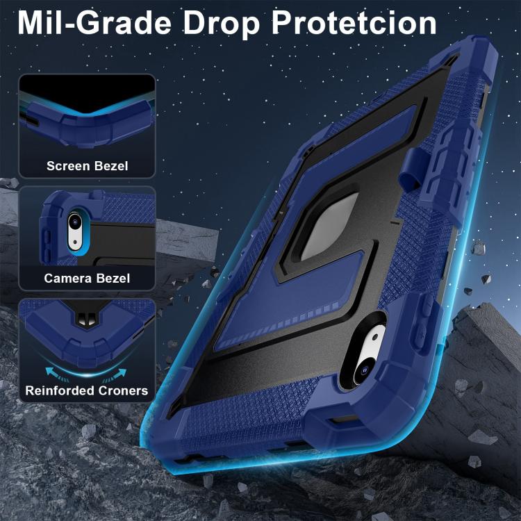 Big Holder Silicone Hydric PC Tablet Case with Shoulder Strap, For iPad 2025 / 2022, For iPad Air 11 2025 / 2024, For iPad mini 6 2021 / mini 2024, For iPad 10.2 1021 / 10.5 2019