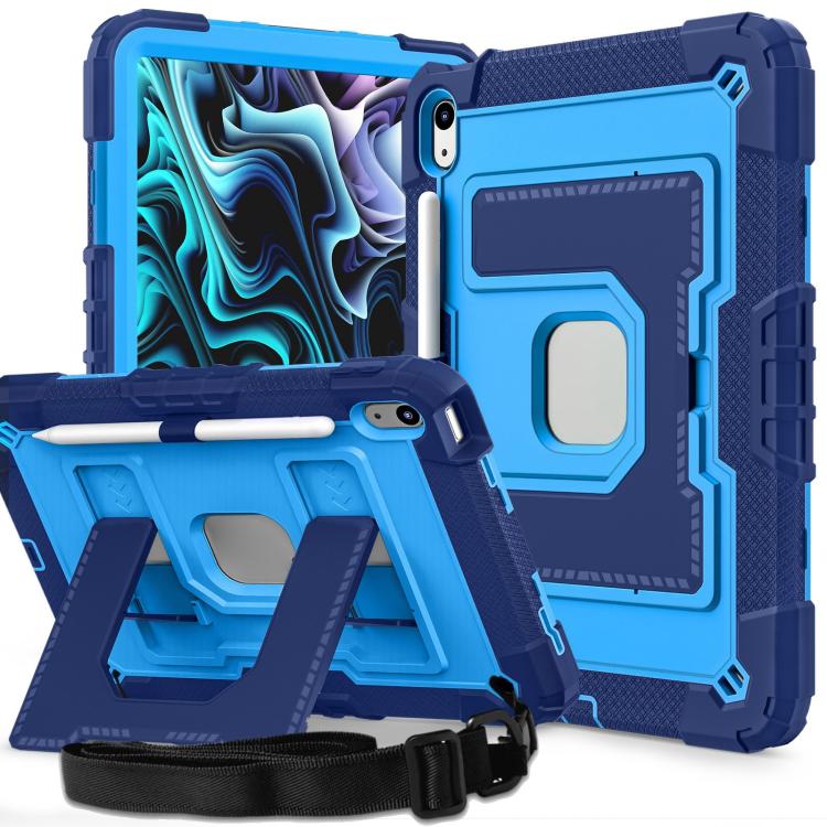 Big Holder Silicone Hydric PC Tablet Case with Shoulder Strap, For iPad 2025 / 2022, For iPad Air 11 2025 / 2024, For iPad mini 6 2021 / mini 2024, For iPad 10.2 1021 / 10.5 2019