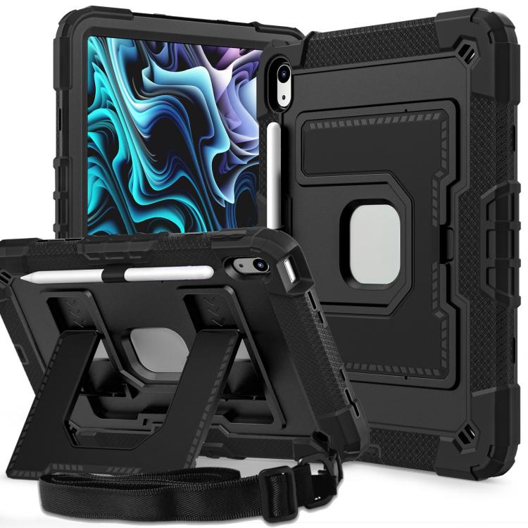Big Holder Silicone Hydric PC Tablet Case with Shoulder Strap, For iPad 2025 / 2022, For iPad Air 11 2025 / 2024, For iPad mini 6 2021 / mini 2024, For iPad 10.2 1021 / 10.5 2019