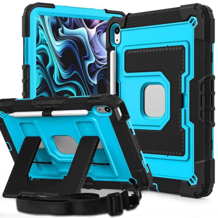 Big Holder Silicone Hydric PC Tablet Case with Shoulder Strap, For iPad 2025 / 2022, For iPad Air 11 2025 / 2024, For iPad mini 6 2021 / mini 2024, For iPad 10.2 1021 / 10.5 2019