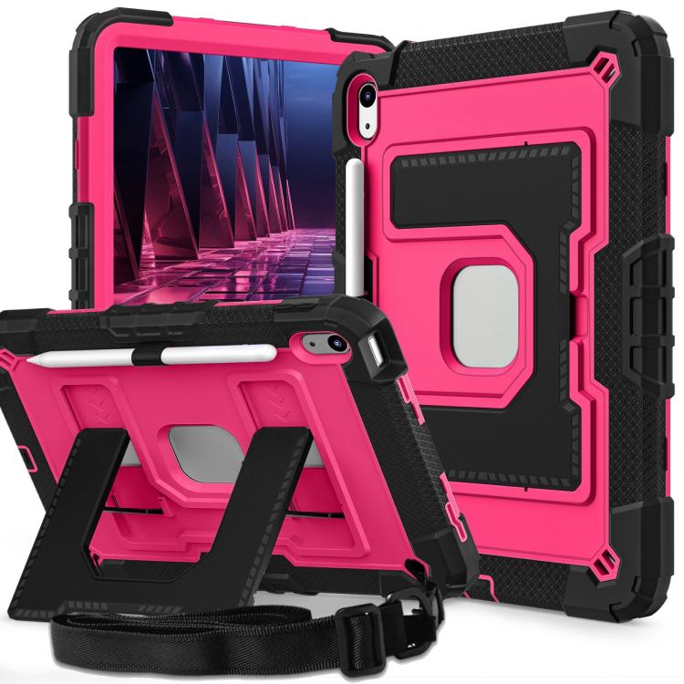 Big Holder Silicone Hydric PC Tablet Case with Shoulder Strap, For iPad 2025 / 2022, For iPad Air 11 2025 / 2024, For iPad mini 6 2021 / mini 2024, For iPad 10.2 1021 / 10.5 2019