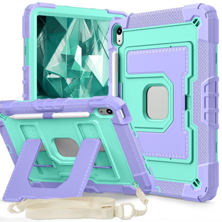 Big Holder Silicone Hydric PC Tablet Case with Shoulder Strap, For iPad 2025 / 2022, For iPad Air 11 2025 / 2024, For iPad mini 6 2021 / mini 2024, For iPad 10.2 1021 / 10.5 2019