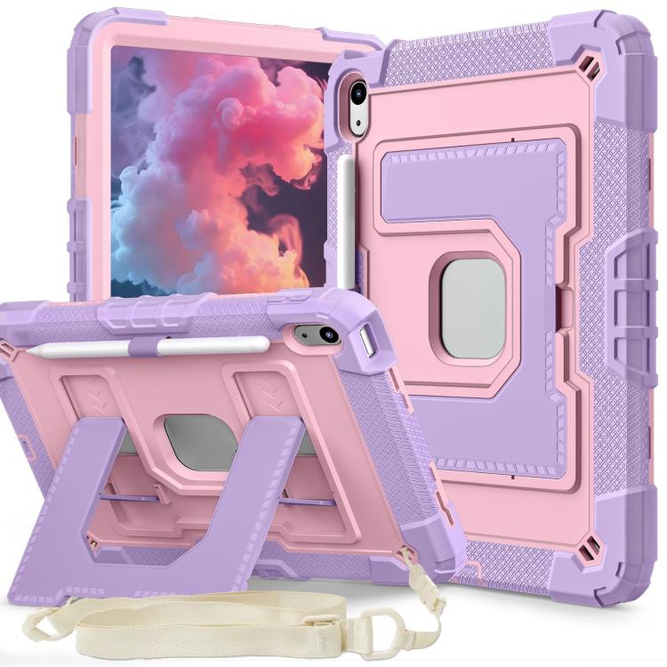 Big Holder Silicone Hydric PC Tablet Case with Shoulder Strap, For iPad 2025 / 2022, For iPad Air 11 2025 / 2024, For iPad mini 6 2021 / mini 2024, For iPad 10.2 1021 / 10.5 2019