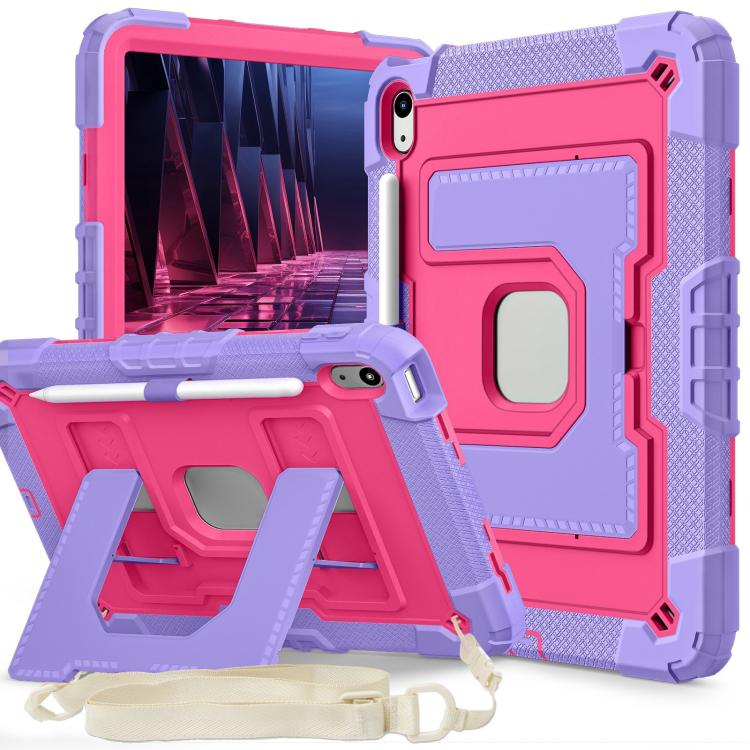 Big Holder Silicone Hydric PC Tablet Case with Shoulder Strap, For iPad 2025 / 2022, For iPad Air 11 2025 / 2024, For iPad mini 6 2021 / mini 2024, For iPad 10.2 1021 / 10.5 2019