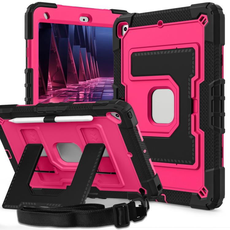 Big Holder Silicone Hydric PC Tablet Case with Shoulder Strap, For iPad 2025 / 2022, For iPad Air 11 2025 / 2024, For iPad mini 6 2021 / mini 2024, For iPad 10.2 1021 / 10.5 2019