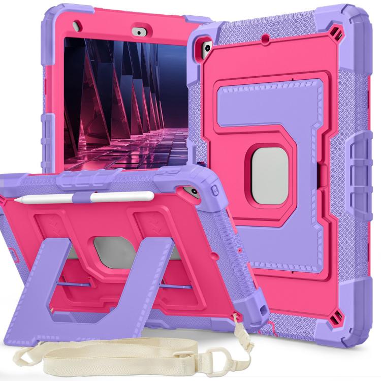 Big Holder Silicone Hydric PC Tablet Case with Shoulder Strap, For iPad 2025 / 2022, For iPad Air 11 2025 / 2024, For iPad mini 6 2021 / mini 2024, For iPad 10.2 1021 / 10.5 2019