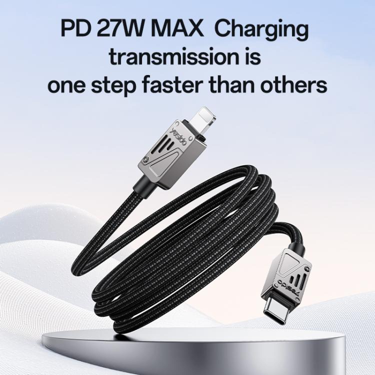 Yesido CA195 27W 3A USB-C / Type-C to 8 Pin Zinc Alloy Data Cable, CA195