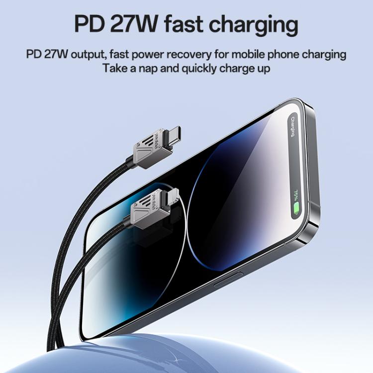 Yesido CA195 27W 3A USB-C / Type-C to 8 Pin Zinc Alloy Data Cable, CA195