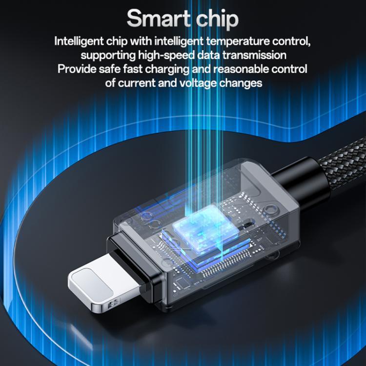 Yesido CA195 27W 3A USB-C / Type-C to 8 Pin Zinc Alloy Data Cable, CA195
