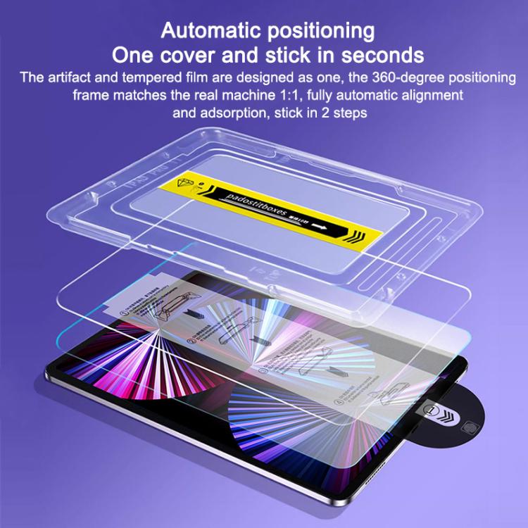 2pcs Dust-Free Easy Install HD Tempered Glass Film, For iPad 2025 / 2022, For iPad Air 13 2024 / iPad Pro 13 2024, For iPad Air 11 2024, For iPad Pro 11 2024, For iPad Air 10.9 / iPad Pro 11, For iPad 10.2 2021 / 2020, For iPad 9.7 2018 / 2017