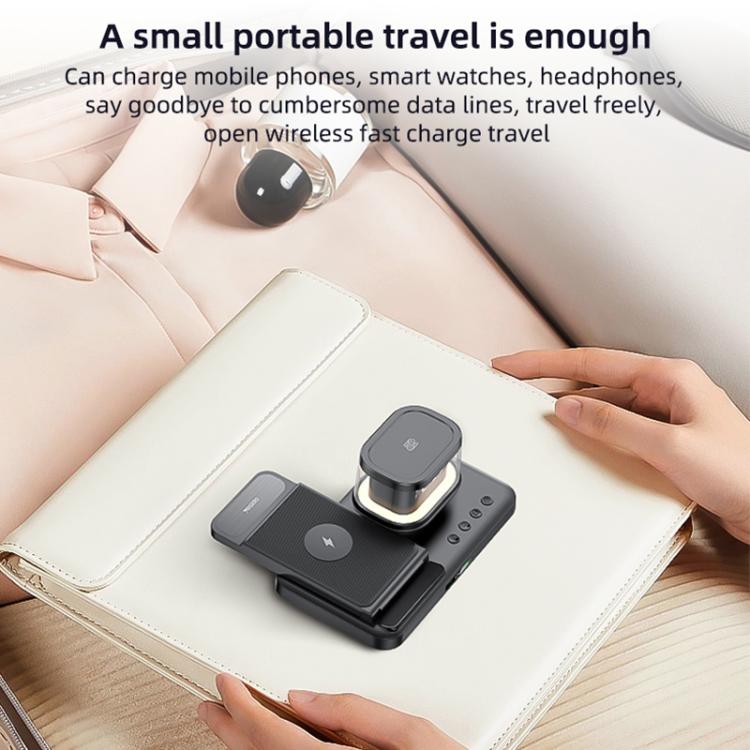 Yesido DS23 5 in 1 Multifunction Clock Wireless Fast Charge Station, For Samsung Phone Series / Watch / EarPods