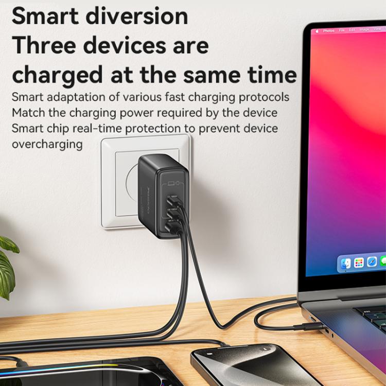 Yesido YC142 PD100W 2 USB-C , USB-A Three Ports GaN Fast Charger, EU Plug