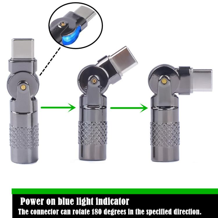 3A Digital Charge Adapter, Type-C Male to Type-C Female(Dual Resistor)