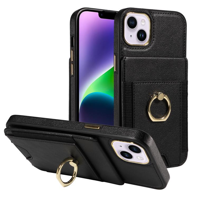 Ring Multifunctional Vertical Flip Wallet Back Cover Leather Phone Case, For iPhone 14 Plus, For iPhone 14, For iPhone 14 Pro, For iPhone 14 Pro Max, For iPhone 13 Pro Max, For iPhone 13 Pro, For iPhone 13, For iPhone 12 / 12 Pro