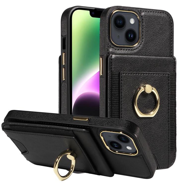 Ring Multifunctional Vertical Flip Wallet Back Cover Leather Phone Case, For iPhone 14 Plus, For iPhone 14, For iPhone 14 Pro, For iPhone 14 Pro Max, For iPhone 13 Pro Max, For iPhone 13 Pro, For iPhone 13, For iPhone 12 / 12 Pro
