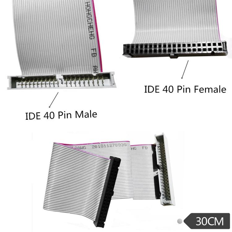 JUNSUNMAY 40 Pin IDE Female to Male HD Extension Cable for 3.5 & 5.25 Inch IDE Drives, F to M