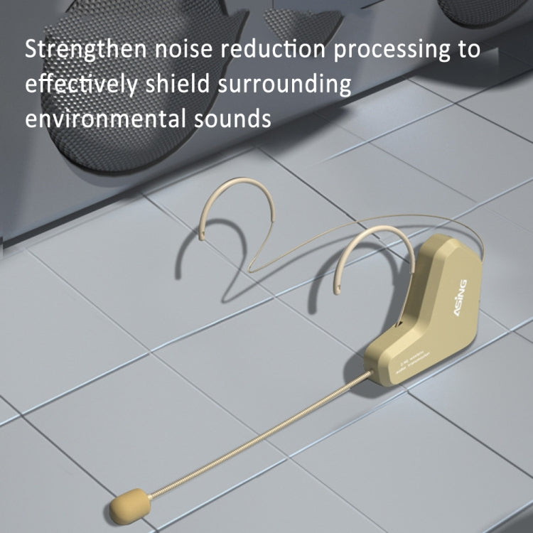 ASiNG S16 2.4G Wireless Voice Amplifier with Headset Microphone for Teachers Tour Guides, Without Strap Chain, With Strap Chain