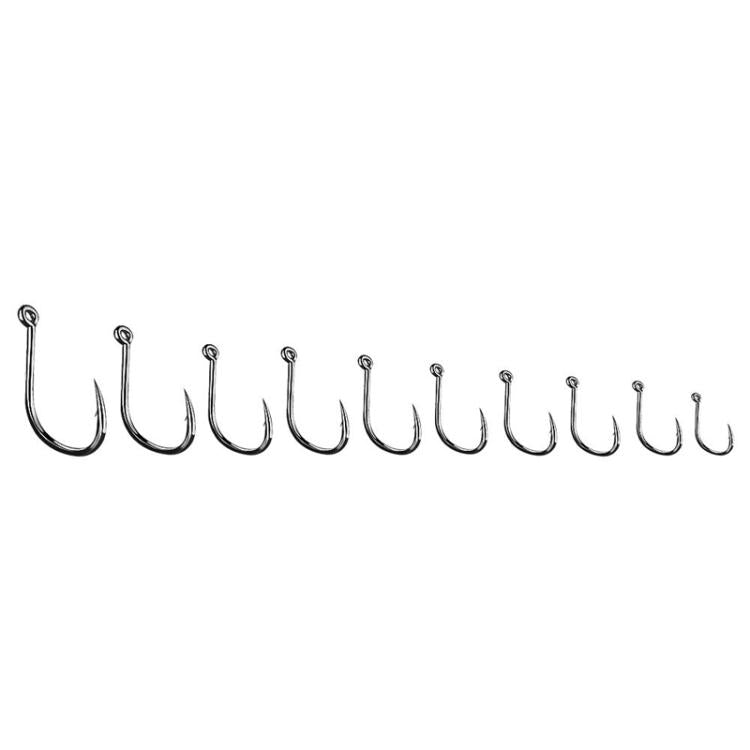 HENGJIA FH032 3-12# Outdoor Fishing Single Hook With Ring, 500pcs / Box
