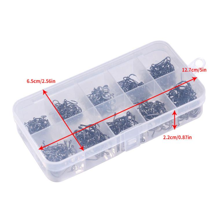 HENGJIA FH032 3-12# Outdoor Fishing Single Hook With Ring, 500pcs / Box