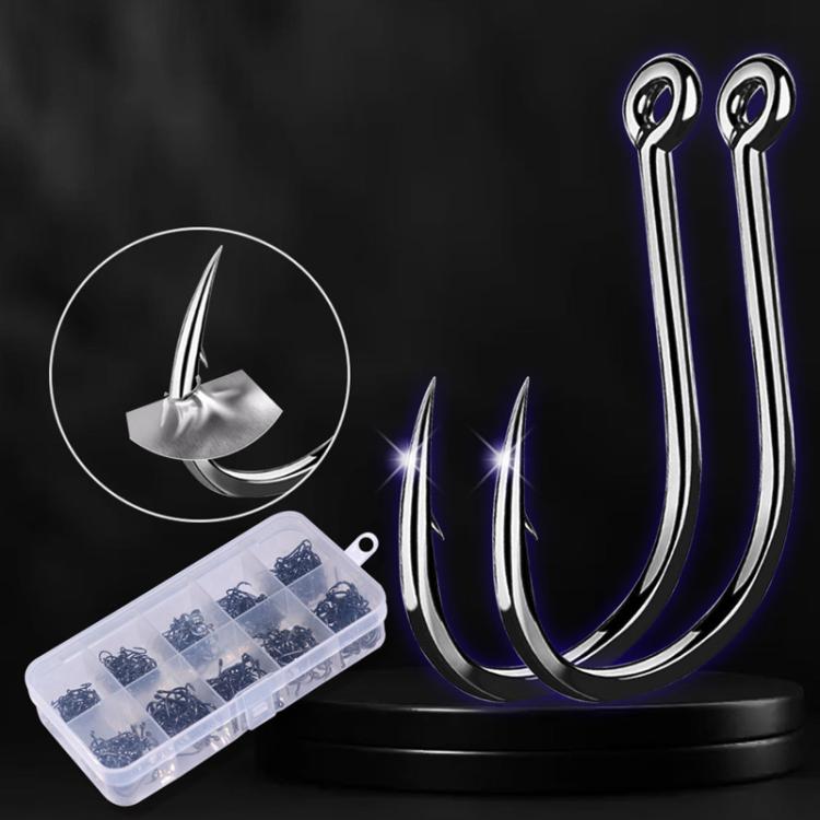 HENGJIA FH032 3-12# Outdoor Fishing Single Hook With Ring, 500pcs / Box
