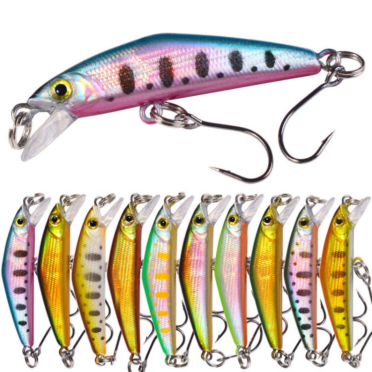 HENGJIA MI171 4.3cm-1.6g Sinking Road Runner Warbler Bait Outdoor Fishing Single Hook False Lure, 10colors / Box