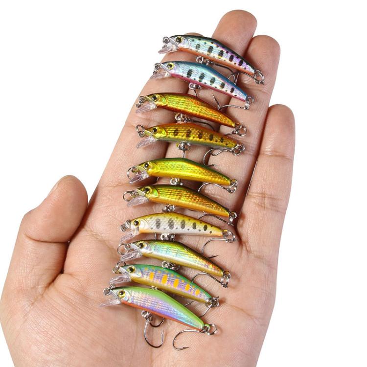 HENGJIA MI171 4.3cm-1.6g Sinking Road Runner Warbler Bait Outdoor Fishing Single Hook False Lure, 10colors / Box