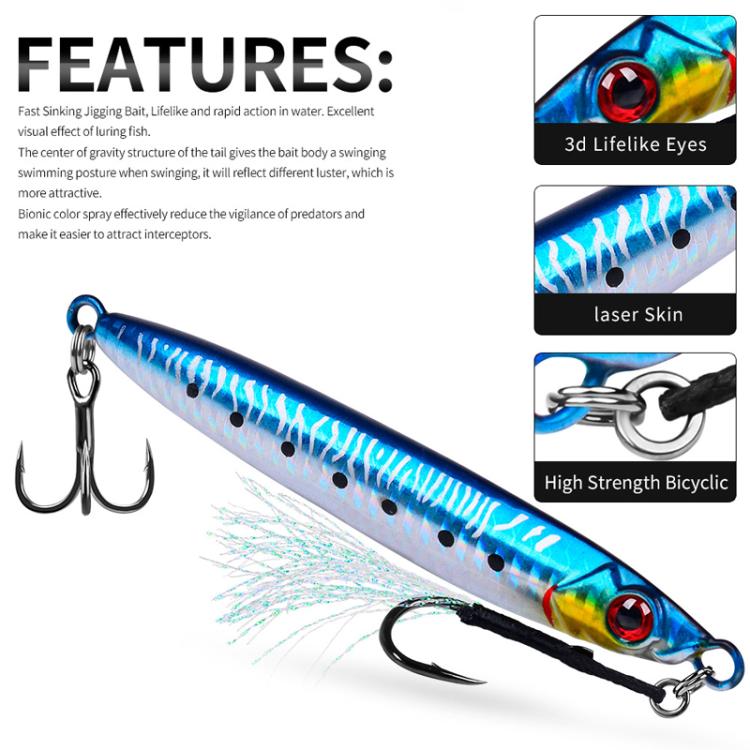 PROBEROS LF153 3D Fast Twitch Sea Fishing Road Runner Lure Long Casting Quick Sinking False Bait, 14G, 17G, 28G, 35G, 45G, 60G, 80G, 100G