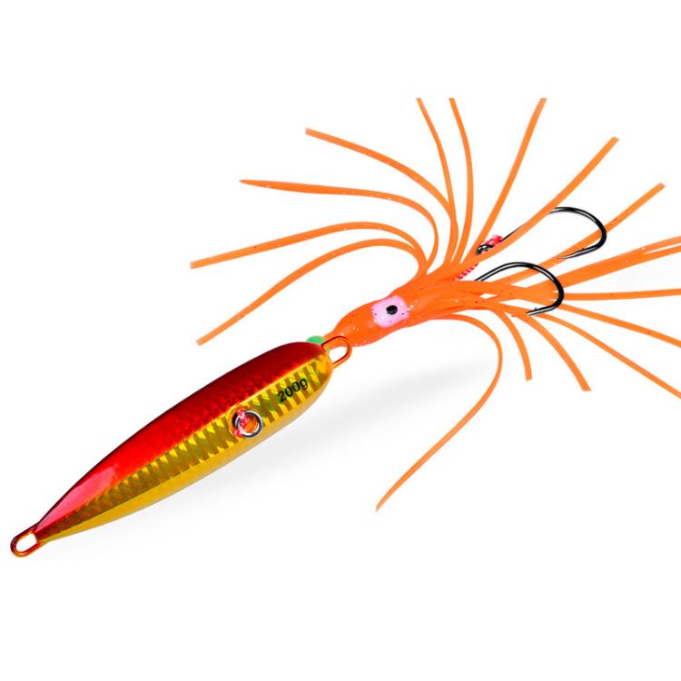 PROBEROS LF159 Luminous Bearded Squid Hook Slow Cranking Road Runner Iron Plate Bionic False Bait, 40G, 60G, 80G, 100G, 120G, 150G, 180G, 200G