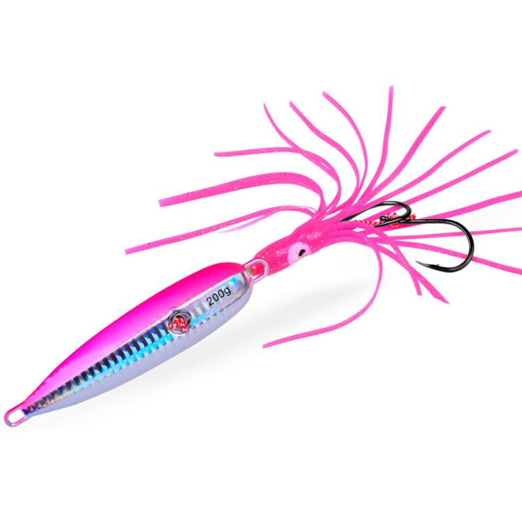 PROBEROS LF159 Luminous Bearded Squid Hook Slow Cranking Road Runner Iron Plate Bionic False Bait, 40G, 60G, 80G, 100G, 120G, 150G, 180G, 200G