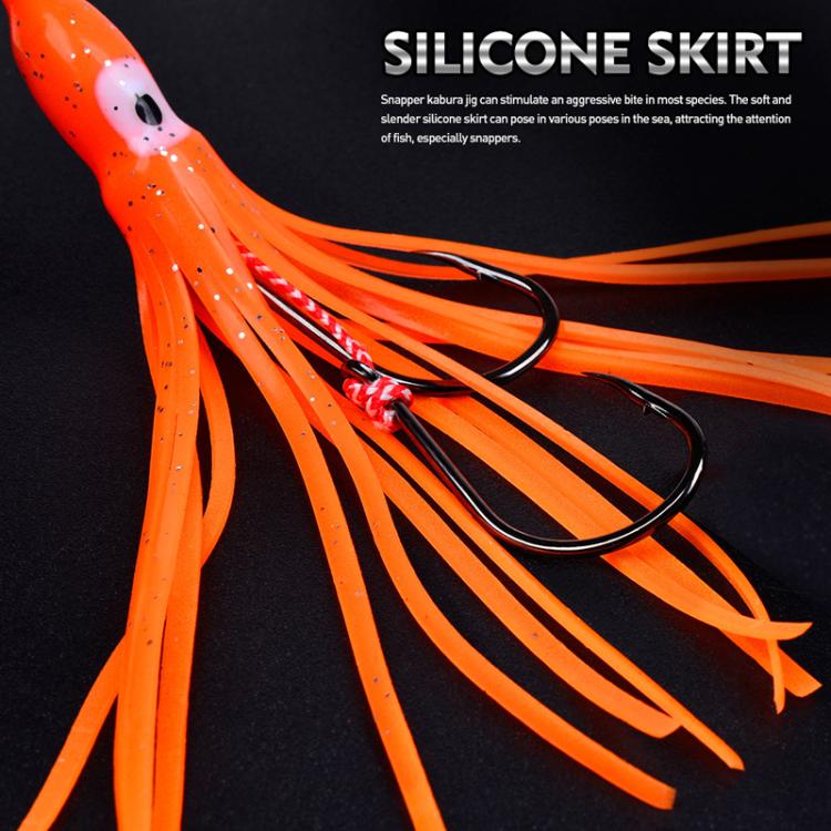 PROBEROS LF159 Luminous Bearded Squid Hook Slow Cranking Road Runner Iron Plate Bionic False Bait, 40G, 60G, 80G, 100G, 120G, 150G, 180G, 200G