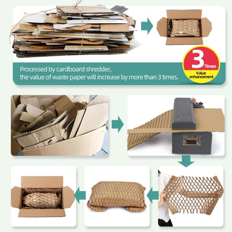 370W Cardboard Shredder Handles 10mm Thickness, 5M/Min Speed For Packaging & Recycling, 35cm EU Plug, 35cm US Plug, 45cm EU Plug, 45cm US Plug