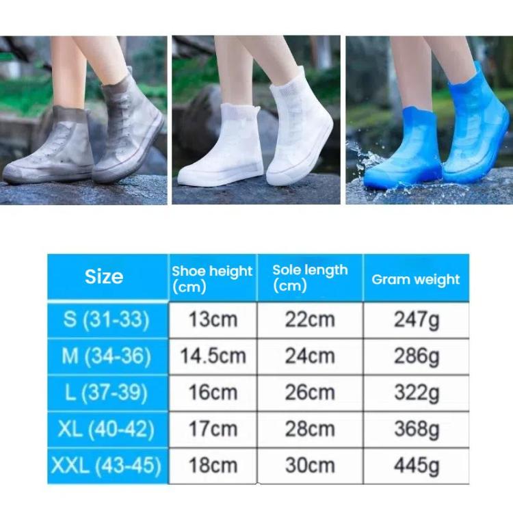 Thickened Wear-Resistant Waterproof Silicone Rain Shoe Cover, S 31-33, M 34-36, L 37-39, XL 40-42, XXL 43-45