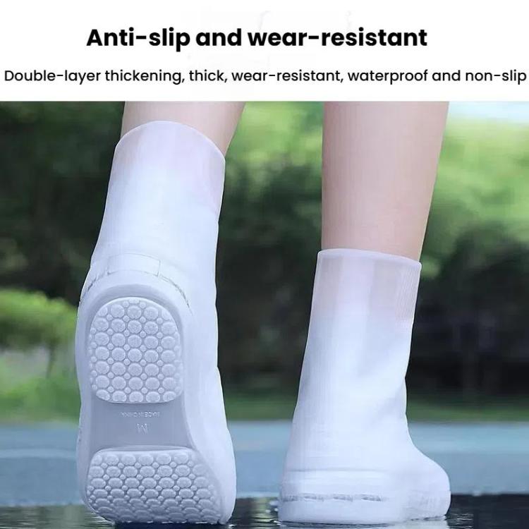 18cm Outdoor Thickened Wear-Resistant Mid-Tube Rainproof Shoe Covers, M 34-36, L 37-39, XL 40-42, XXL 43-45, XXXL 46-